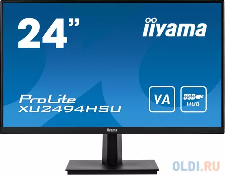Монитор 23.8" iiYama ProLite XU2494HSU-B1 черный VA 1920x1080 250 cd/m^2 3 ms VGA HDMI DisplayPort Аудио USB