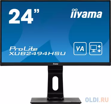 Монитор 23.8" iiYama ProLite XUB2494HSU-B1 черный VA 1920x1080 250 cd/m^2 3 ms HDMI DisplayPort VGA Аудио USB