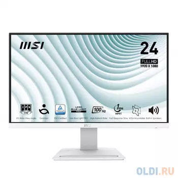 Монитор 23.8 MSI PRO MP243XW White (IPS, 1920x1080, HDMI+DP, 4 ms, 178°/178°, 300 cd/m, 1000:1 (100M:1), 100Hz, MM)