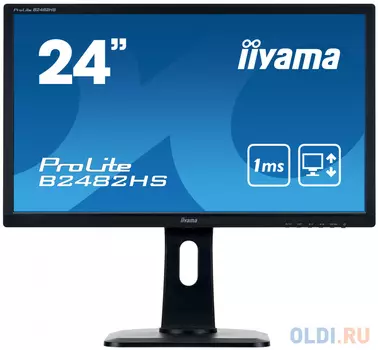 Монитор 24" iiYama B2482HS-B1 черный TN 1920x1080 250 cd/m^2 1 ms DVI HDMI VGA Аудио B2482HS-B1