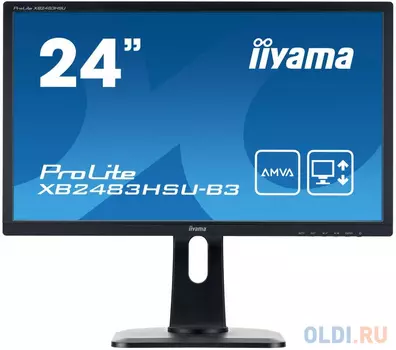 Монитор 24" iiYama ProLite XB2483HSU-B3 черный A-MVA 1920x1080 250 cd/m^2 4 ms HDMI VGA Аудио USB