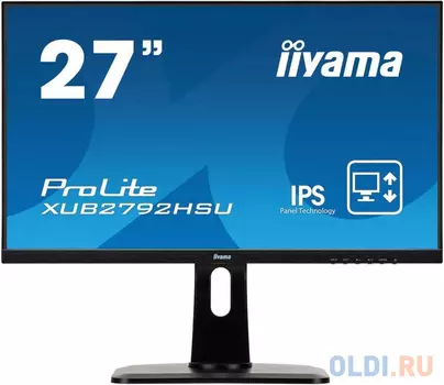 Монитор 27" iiYama ProLite XUB2792HSU-B1 черный IPS 1920x1080 250 cd/m^2 4 ms VGA HDMI DisplayPort XUB2792HSU-B1