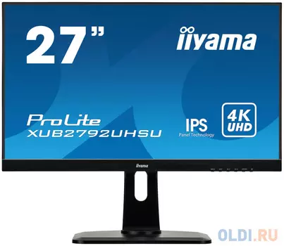 Монитор 27" iiYama XUB2792UHSU-B1 черный IPS 3840x2160 300 cd/m^2 4 ms DVI HDMI DisplayPort Аудио USB