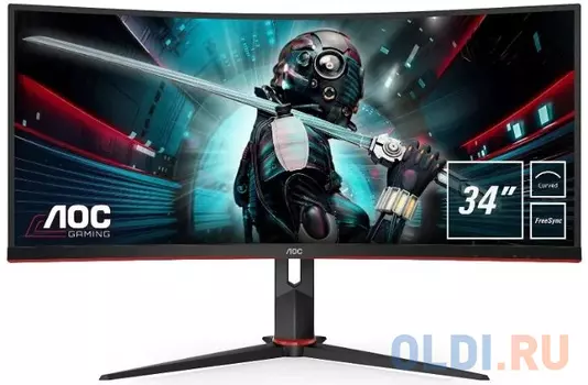 Монитор 34" AOC CU34G2/BK черный VA 3440x1440 300 cd/m^2 1 ms HDMI DisplayPort Аудио USB
