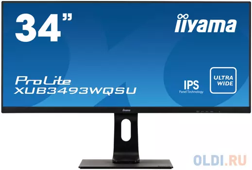 Монитор 34" iiYama XUB3493WQSU-B1 черный ADS-IPS 3440x1440 400 cd/m^2 4 ms HDMI DisplayPort Аудио USB