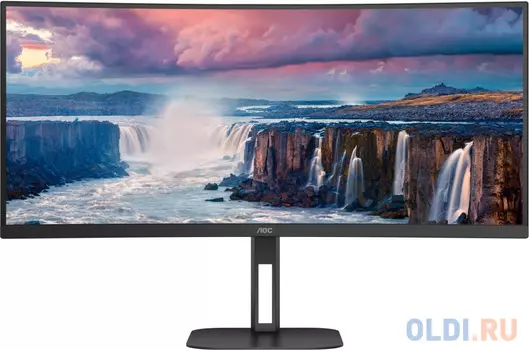 МОНИТОР 34" AOC CU34V5C Black (VA, изогнутый, 3440x1440, 100Hz, 4 ms, 178°/178°, 300 cd/m, 20M:1, +HDMI 2.0, +DP)
