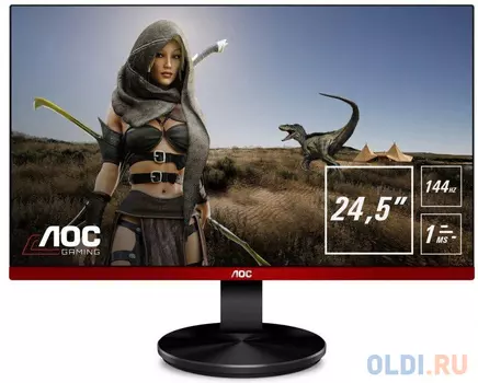 Монитор 24.5" AOC G2590PX Black-Red 1920x1080,144Hz, 1ms, 400 cd/m2, 1000:1 (DCR 50M:1), D-Sub, HDMI*2, DP, USBhub, 2Wx2, Headph.Out, HAS, Pivot, vesa