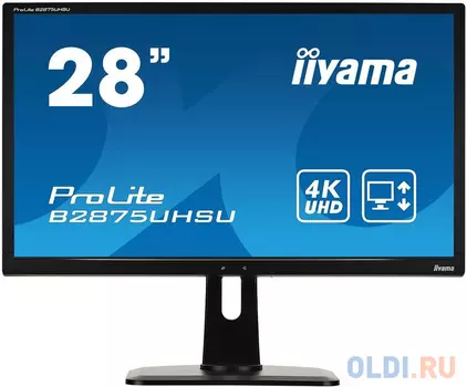 Монитор жидкокристаллический Iiyama B2875UHSU-B1 Монитор LCD 28'' [16:9] 3840x2160 TN, nonGLARE, 300