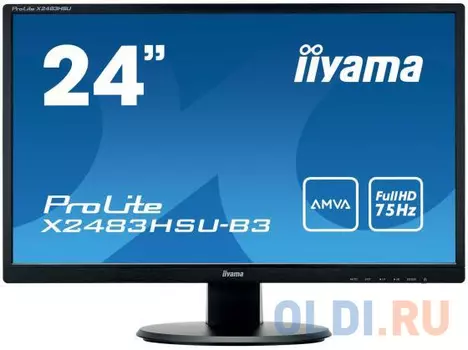 Монитор Iiyama 24" ProLite X2483HSU-B3 черный VA LED 4ms 16:9 DVI HDMI матовая 3000:1 250cd 178гр/17