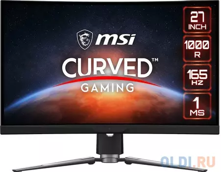 Монитор LCD 27'' [16:9] 2560х1440(WQHD) VA, Curved, nonGLARE, Нет, 165 Гц, 400cd/m2, H178°/V178°, 3000:1, 100M:1, 1,07 миллиардов цветов, 1m
