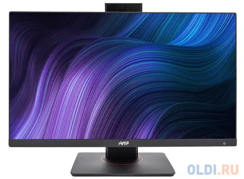 Моноблок Hiper V6 23.8" Full HD i3 12100 (3.3) 8Gb SSD256Gb UHDG DVDRW noOS GbitEth WiFi BT клавиатура мышь Cam черный 1920x1080