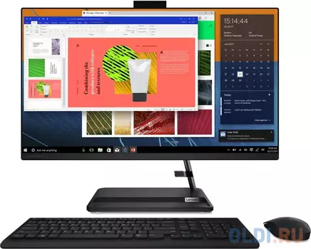 Моноблок/ Lenovo IdeaCentre AIO 3 27ALC6 27"(1920x1080 IPS)/AMD Ryzen 5 7430U(2.3Ghz)/16384Mb/512SSDGb/noDVD/Int:AMD Radeon/Cam/BT/WiFi/war 1y/