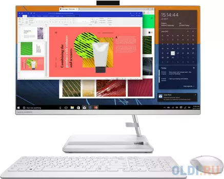 Моноблок/ Lenovo IdeaCentre AIO 3 27ITL6 27"(1920x1080)/Intel Core i3 1115G4(3Ghz)/8192Mb/1000+256SSDGb/noDVD/Int:Intel UHD Graphics/BT/WiFi/war 1y/8.77kg/white/DOS + Keyboard, mouse USB