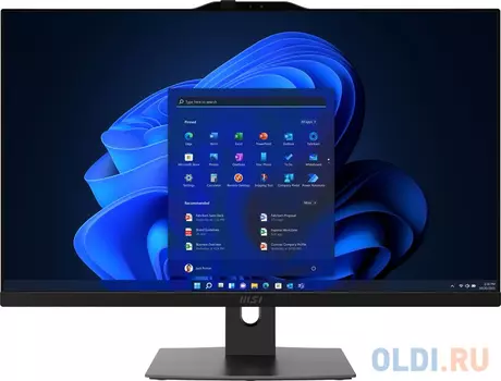 Моноблок MSI Modern AM272P 12M-236RU 27" Full HD i5 1240P (1.7) 8Gb SSD512Gb Windows 11 Professional GbitEth WiFi BT 120W клавиатура мышь Cam чер