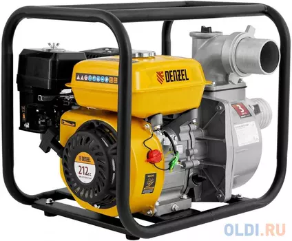 Мотопомпа бензиновая для чистой воды PX-80, 7 л.с., 3", 1000 л/мин, глуб 8 м,напор 30 м// Denzel