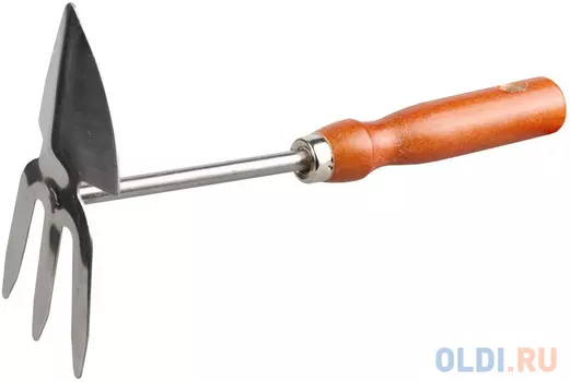 Мотыжка Grinda сердцевидное лезвие из нержавеющей стали с деревянной ручкой 3 зубца 250 мм 8-421139_z01