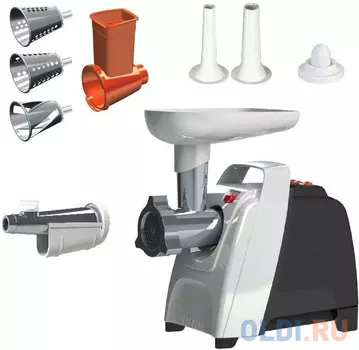 Электромясорубка Аксион М 61.02 2000 Вт серебристый чёрный