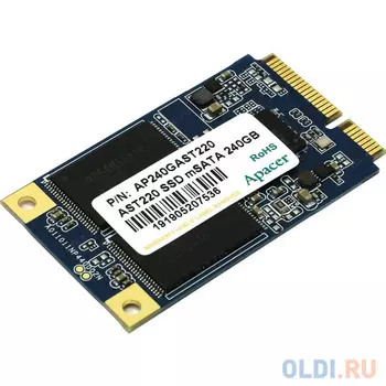 mSATA 240GB Apacer AST220 Client SSD AP240GAST220-1 SATA 6Gb/s, 520/495, IOPS 85/86K, MTBF 1.5M, 3D TLC, 32MB, 140TBW, 0.532DWPD, RTL {40} (914477)