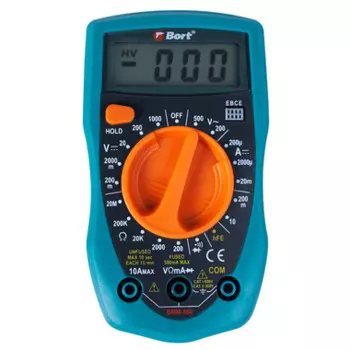 Мультитестер Bort BMM-800 0-750V / 0-1000V, 0-10A, 0-2MОм