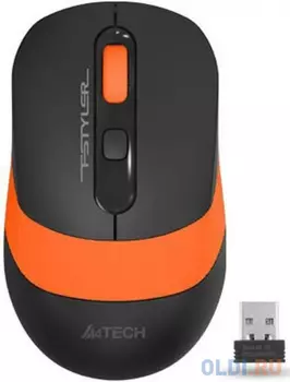 Мышь беспроводная A4TECH Fstyler FG10S чёрный оранжевый USB + радиоканал