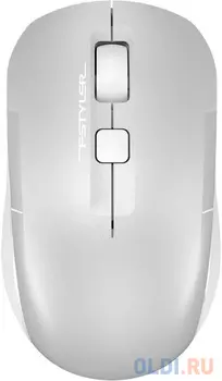 Мышь A4Tech Fstyler FB26CS Air2 серебристый/белый оптическая (2000dpi) silent беспроводная BT/Radio USB для ноутбука (4but)