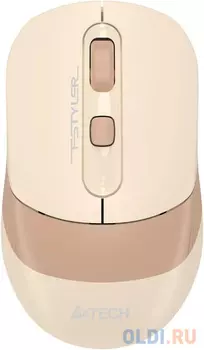 Мышь A4Tech Fstyler FG10CS Air бежевый/коричневый оптическая (2000dpi) silent беспроводная USB для ноутбука (4but)