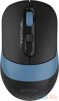 Мышь A4Tech Fstyler FG10CS Air черный/синий оптическая (2000dpi) silent беспроводная USB для ноутбука (4but)