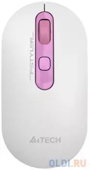 Мышь A4Tech Fstyler FG20 Sakura белый/розовый оптическая (2000dpi) беспроводная USB (4but)