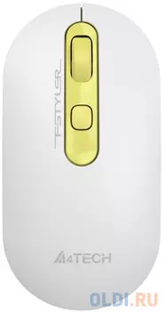 Мышь A4Tech Fstyler FG20S Daisy белый/желтый оптическая (2000dpi) silent беспроводная USB (4but)