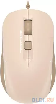 Мышь A4Tech Fstyler FM26S бежевый/коричневый оптическая (1600dpi) silent USB для ноутбука (4but)
