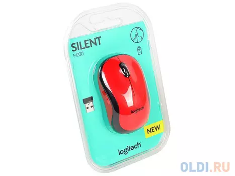 Мышь (910-004880) Logitech Wireless Mouse M220 SILENT Red