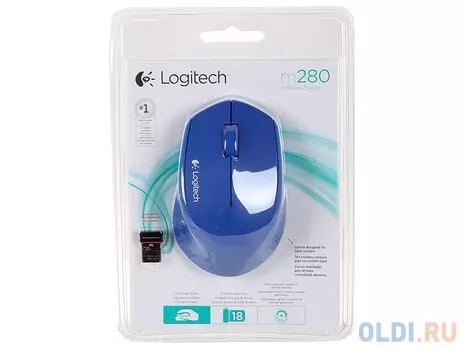 Мышь (910-004290) Logitech Wireless Mouse M280 Blue EWR