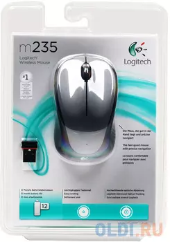Мышь беспроводная Logitech M325 чёрный серебристый USB 910-002334