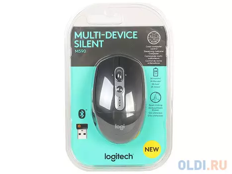 Мышь (910-005197) Logitech Wireless Mouse M590 Multi-Device SILENT Graphite