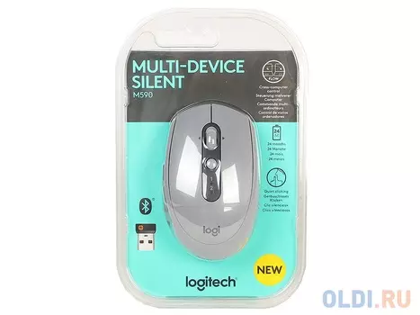 Мышь (910-005198) Logitech Wireless Mouse M590 Multi-Device SILENT Grey