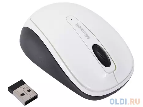 (GMF-00294) Мышь Microsoft Wireless Mobile Mouse3500 Black. USB White Gloss беспроводная