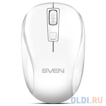 Мышь беспроводная SVEN RX-255W белая (2,4 GHz, 3+1кл. 800-1600DPI, цвет. картон)