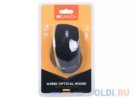 Мышь Canyon CNR-MSO01NG Black/Gold USB