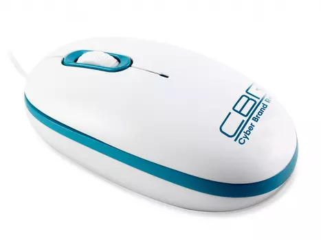 Мышь CBR CM-180 White/Blue USB проводная, оптическая, 1200 dpi, 2 кнопки + колесо