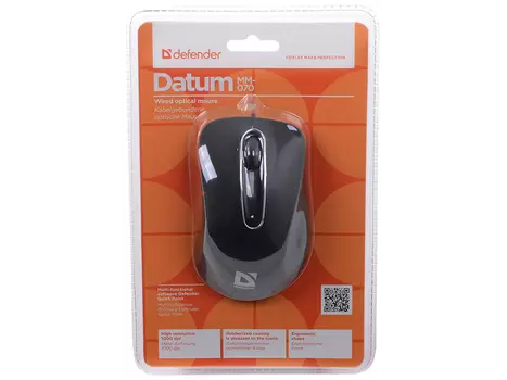 Мышь Defender Datum MM-070 Black USB проводная, оптическая, 1000 dpi, 4 кнопки + колесо