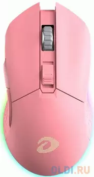 Мышь игровая беспроводная Dareu EM901 Pink (розовый), DPI 600-10000, подсветка RGB, подключение: проводное+2.4GHz, размер 125x67x39мм