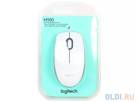 Мышь (910-005004) Logitech Mouse M100 White USB