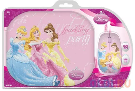 Мышь оптическая проводная мини+коврик Cirkuit Planet DSY-TP2003 Princess