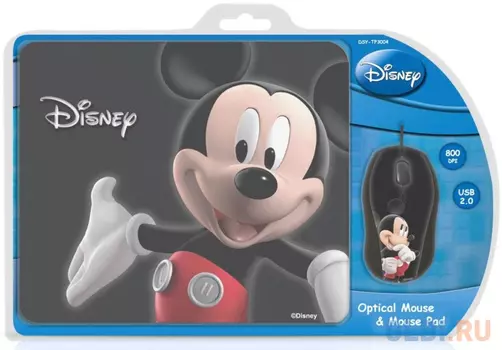 Мышь оптическая проводная мини+коврик Cirkuit Planet DSY-TP3004 Mickey