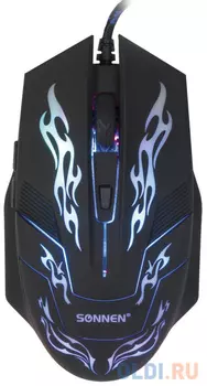 Мышь проводная Sonnen GM-77 чёрный USB 512638