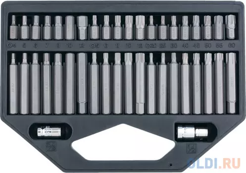 Набор бит HEX, TORX, SPLINE, хвостовик-шестигранник 3/8",CrV, 42шт.// Stels