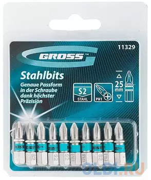 Набор бит PH1х25, сталь S2, 10шт. // Gross