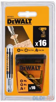 Набор биты 16штпластик.бокс DT71511-QZ DeWalt