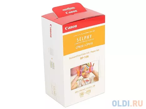Набор Canon RP-108 бумага и цветные красители для SELPHY CP1200. 108 страниц.