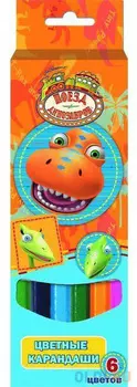 Набор цветных карандашей Action! Поезд Динозавров 6 шт утолщенные DT-ACP115-6 DT-ACP115-6